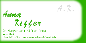 anna kiffer business card